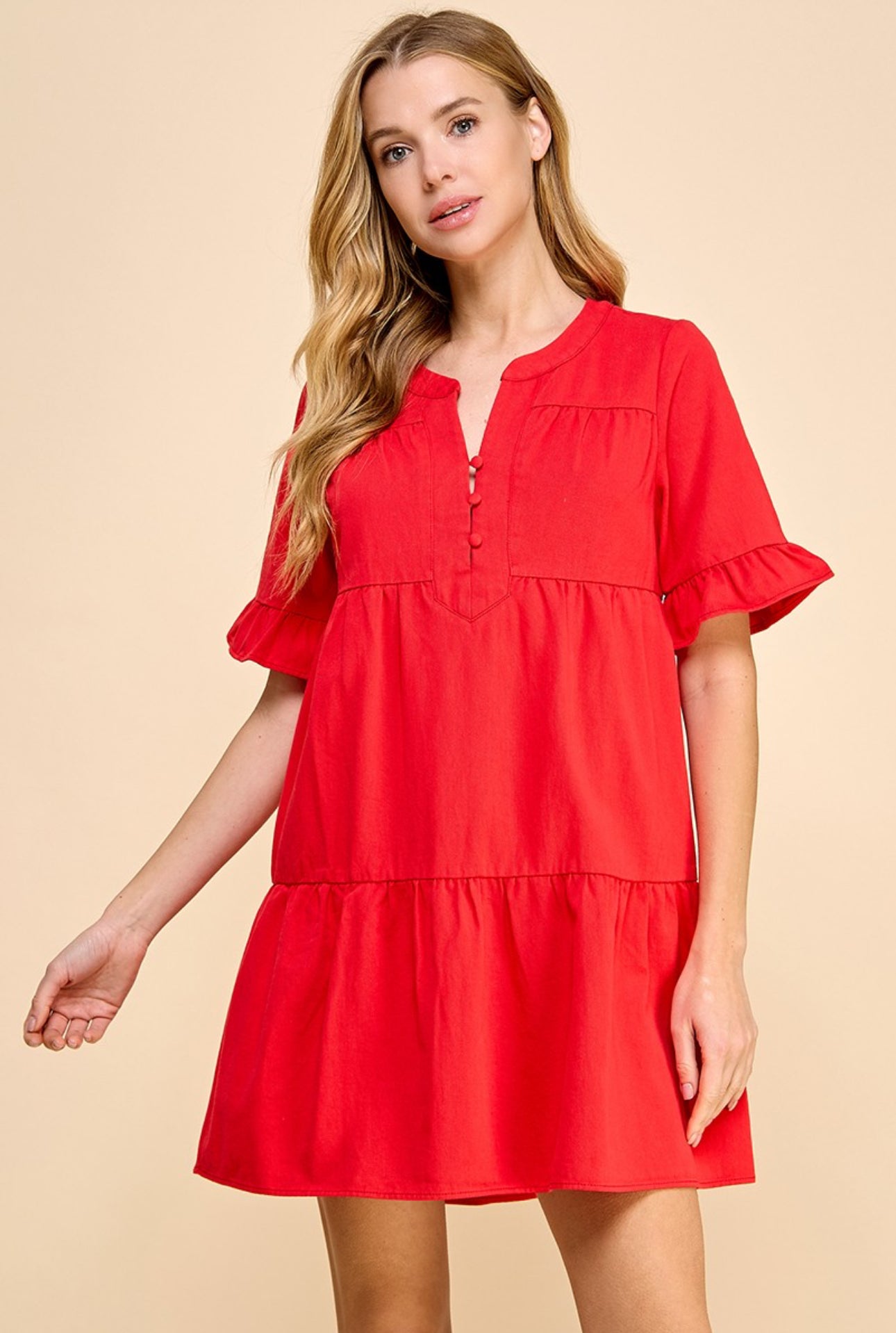 Red Loose Fit Dress