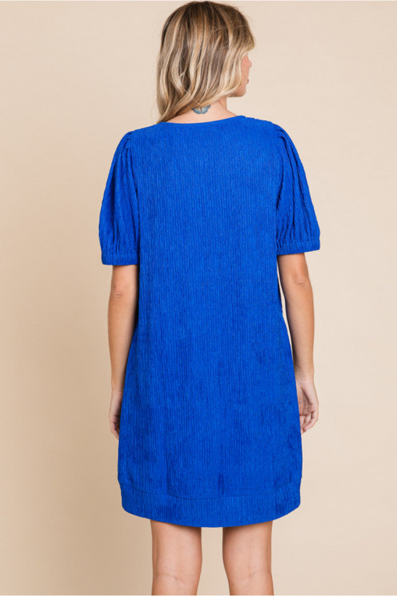 Royal Blue Textured Dress