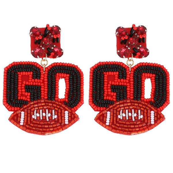 “GO” Football Earrings