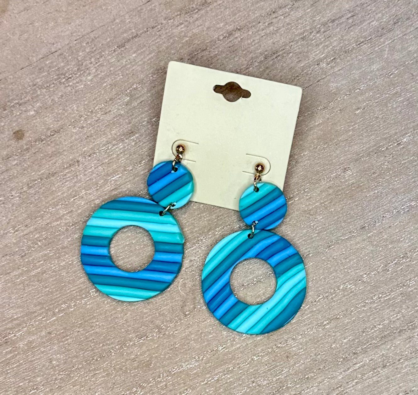 Teal Circle Dangle Earring