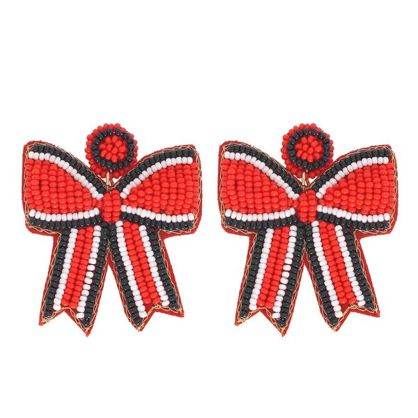 Red & Black Bow Earrings