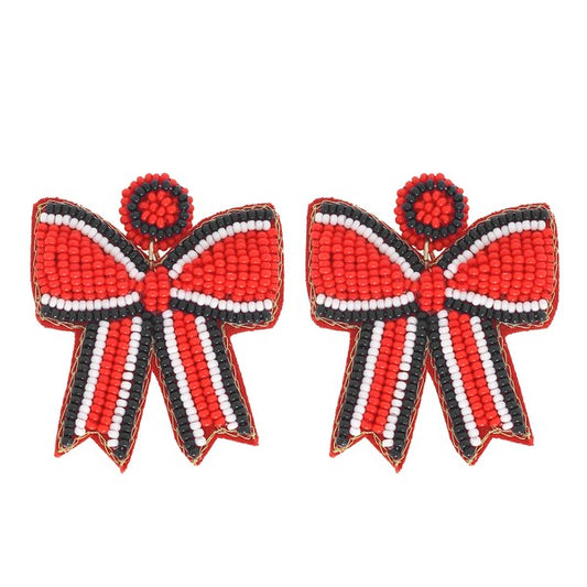 Red & Black Bow Earrings