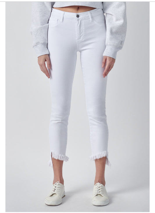 Mid Rise Crop Skinny/ Fray Hem