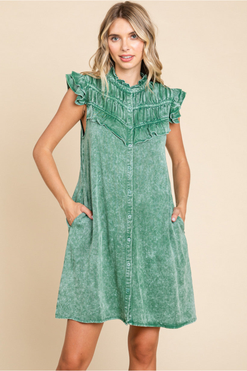 Green Button Down Dress