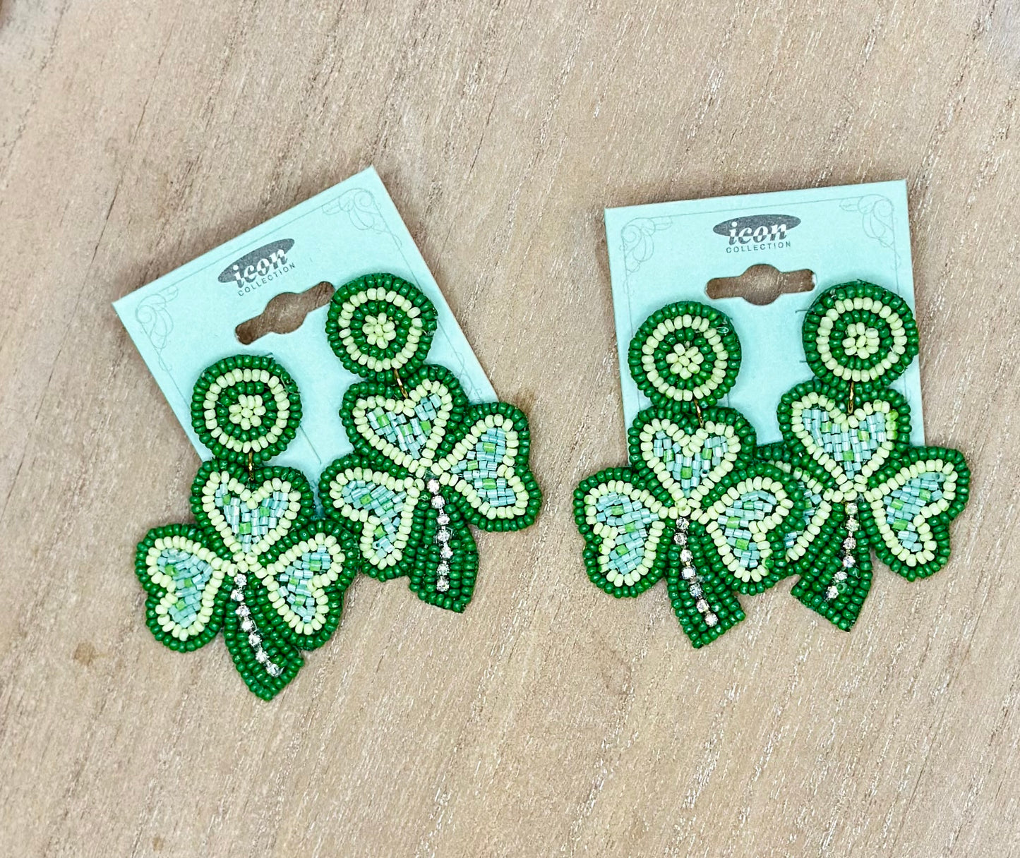 Shamrock Beaded Earrings