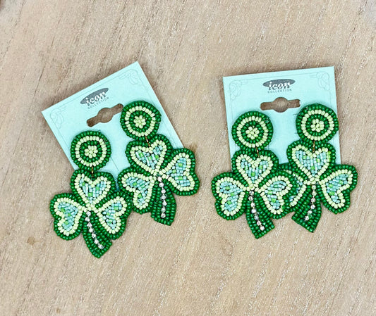 Shamrock Beaded Earrings