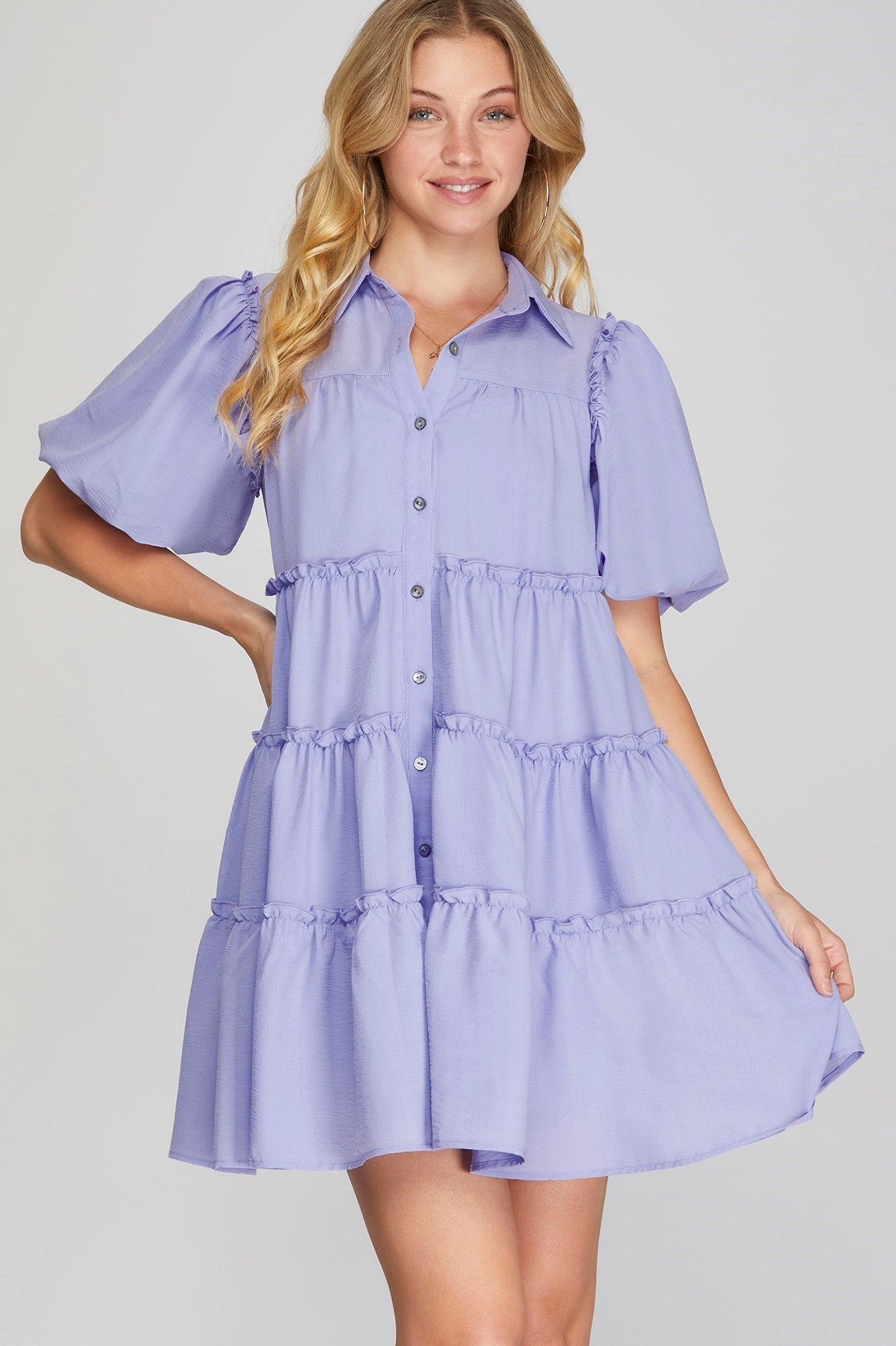 Lavender Button Down Dress