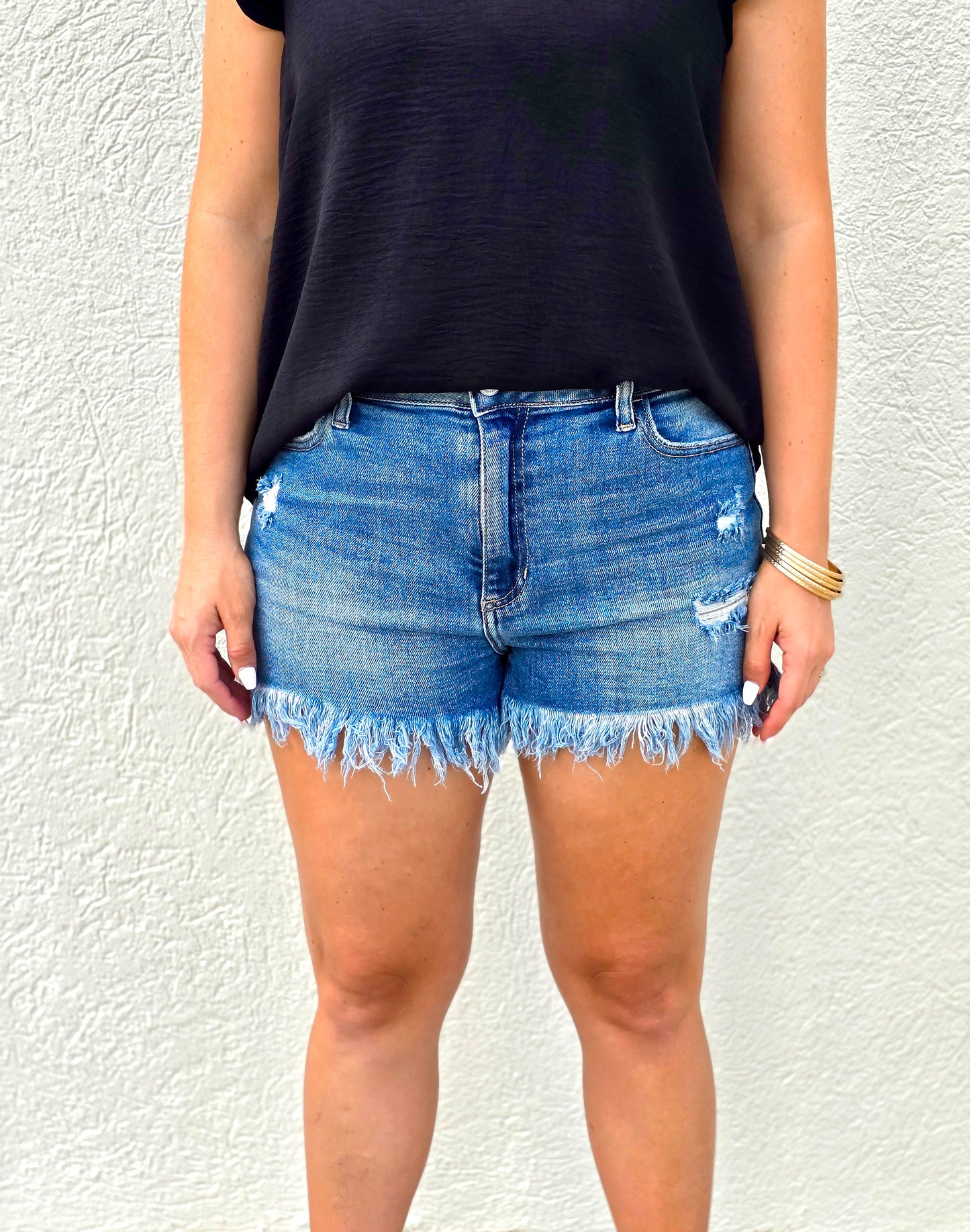 Fray Denim Shorts