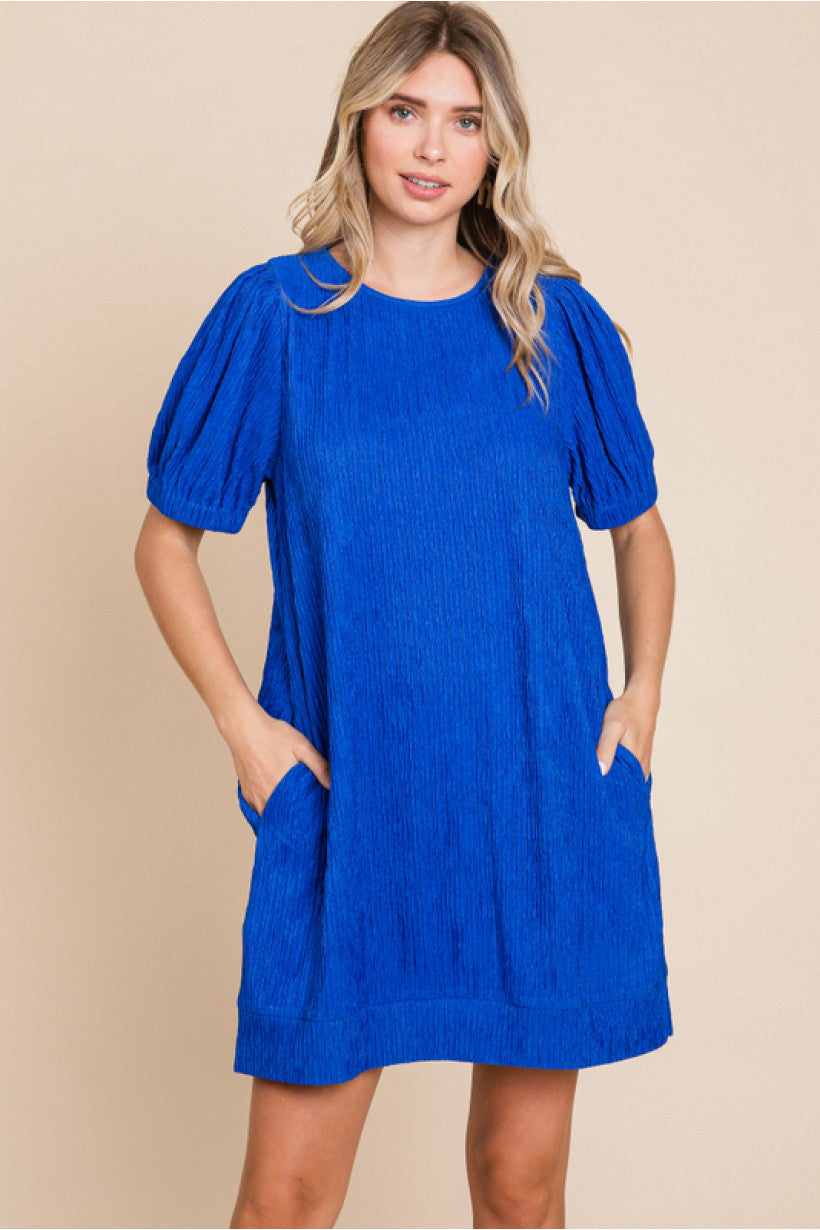 Royal Blue Textured Dress